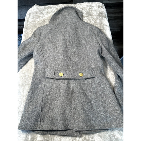 J.Crew Gray Wool Stadium Cloth Nello Gori Double Breasted Coat Womens Size 4 - Picture 2 of 8